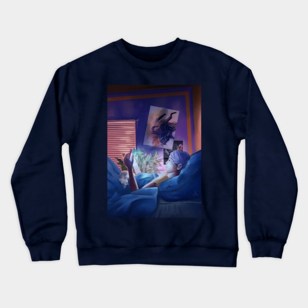 Fun and Games - Bedtime Stories Crewneck Sweatshirt by J.S. Lange